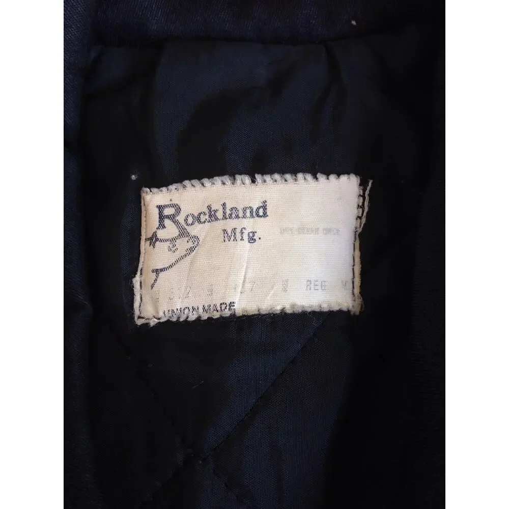Vintage Rockland USA Union Made Navy Cop Police Quilt Lined M Reg Mens